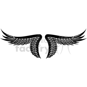 vinyl ready vector wing tattoo design 027