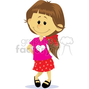 valentine shy girl cartoon