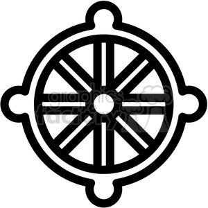 buddhism wheel dharma symbol vector icon