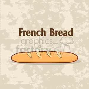 illustration cartoon french bread baguette poster design with text vector illustration background