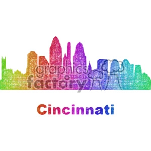 city skyline vector clipart USA Cincinnati