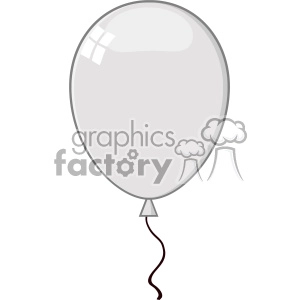 The clipart image portrays a simple cartoon rendition of a gray balloon. It evokes a playful and joyful atmosphere, making it ideal for various celebratory occasions like birthdays or fiestas.