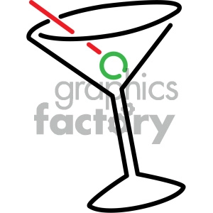 The clipart image shows a martini glass. This image likely represents a bar or party atmosphere with an emphasis on happy hour and alcohol consumption.

