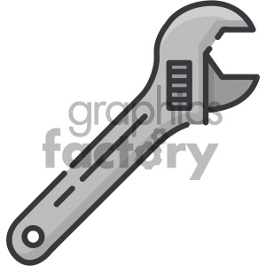 adjustable wrench vector art