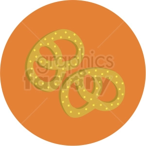 pretzel vector flat icon clipart with circle background