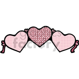three pink hearts