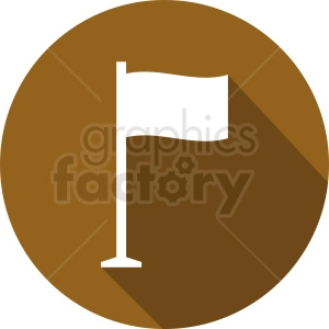 white flag icon on circle brown background