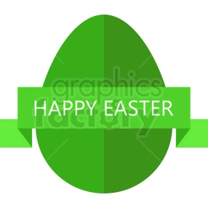 happy easter egg with green label vector clipart