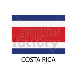 The image is a simple representation of the national flag of Costa Rica, consisting of horizontal bands in blue, white, and red, with the name COSTA RICA beneath it.