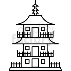 japanese pagoda building vector icon