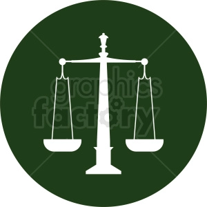 scale of justice vector clipart green icon