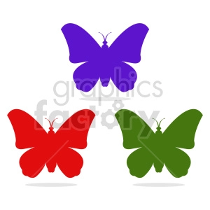 butterfly silhouette vector clipart 013