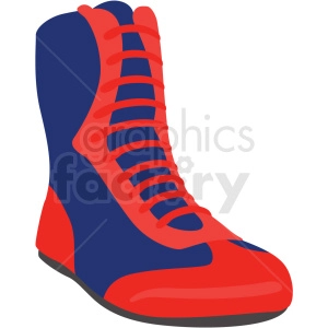 red and blue boxing shoe vector clipart