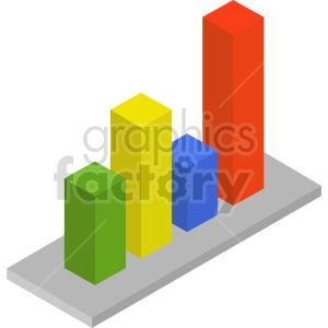 isometric bar charts vector icon clipart 5