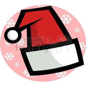 Santa Hat with Snow Flake Background