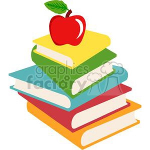 2726-Elementary-School-Design-Books-And-Apple