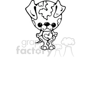 The clipart image shows a cute cartoon depiction of a Chihuahua. It's a simple, black and white line drawing of the small dog breed, characterized by its large ears and expressive eyes.