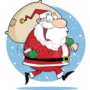 3327-Happy-Santa-Claus-Runs-With-Bag