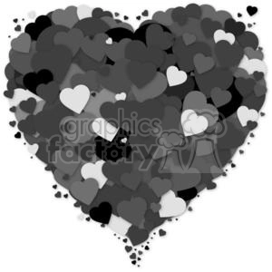 layers of black hearts - lots of love
