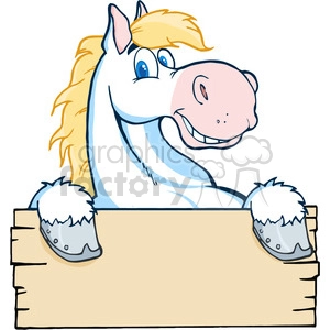 cartoon-white-horse-holding-a-sign