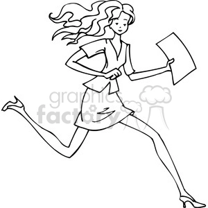 black and white image of a women running