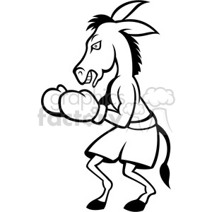 black and white donkey boxing