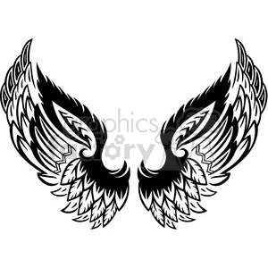 vinyl ready vector wing tattoo design 049
