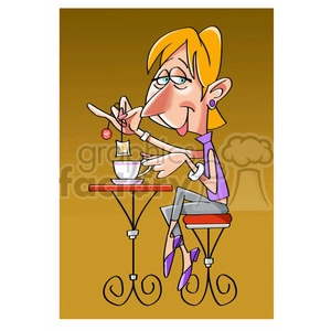 vector cartoon women having tea