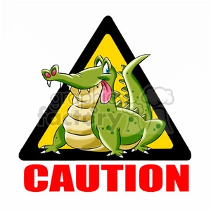 caution alligator sign