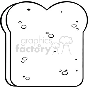 illustration black and white cartoon bread slice vector illustration isolated on white background