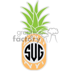 pineapple svg cut file vector monogram dxf