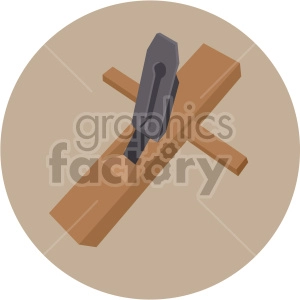 wooden tool on circle background