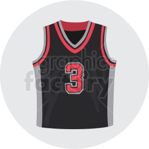 basketball jersey vector clipart on circle background