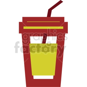 yellow drink with straw vector clipart