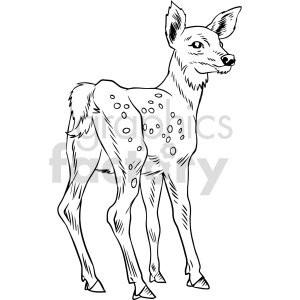 black and white deer vector clipart