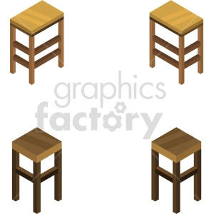 isometric bar stools vector icon clipart 1