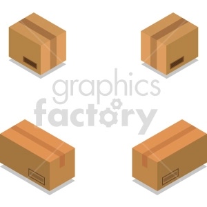 isometric boxes vector icon clipart 1