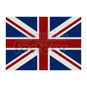 The image shows the flag of Great Britain, commonly known as the Union Jack. This flag features a blue field with the red cross of Saint George (patron saint of England) edged in white, superimposed on the diagonal red cross of Saint Patrick (patron saint of Ireland), which is superimposed on the diagonal white cross of Saint Andrew (patron saint of Scotland).