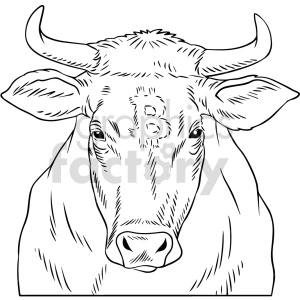 black and white bitcoin bull vector graphic