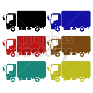 box truck vector clipart bundle