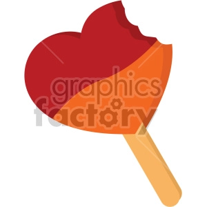 heart popsicle for valentines vector icon no background