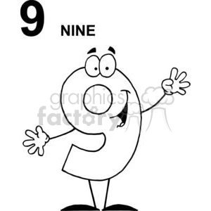 Happy Number 9 Holding Up Nine Fingers
