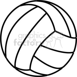 The image is a simple black and white line drawing of a volleyball.