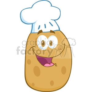 5179-Potato-Cartoon-Mascot-Character-With-Chef-Hat-Royalty-Free-RF-Clipart-Image