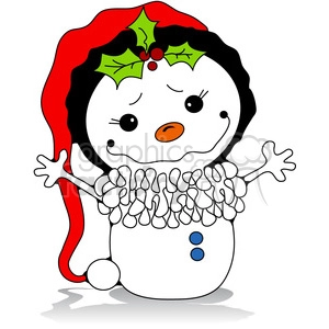 Snowman with red santa hat