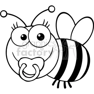 5606 Royalty Free Clip Art Baby Bee Cartoon Mascot Character