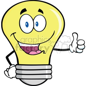 6127 Royalty Free Clip Art Light Bulb Cartoon Mascot Character Giving A Thumb Up