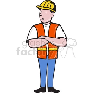 construction worker with folded arms