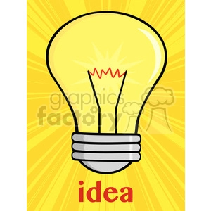 6004 Royalty Free Clip Art Shining Light Bulb With Text