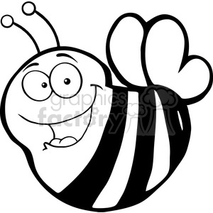 5589 Royalty Free Clip Art Happy Bee Cartoon Mascot Character